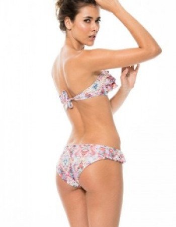 Γυναικείο μαγιό μπικίνι στράπλες με βολάν