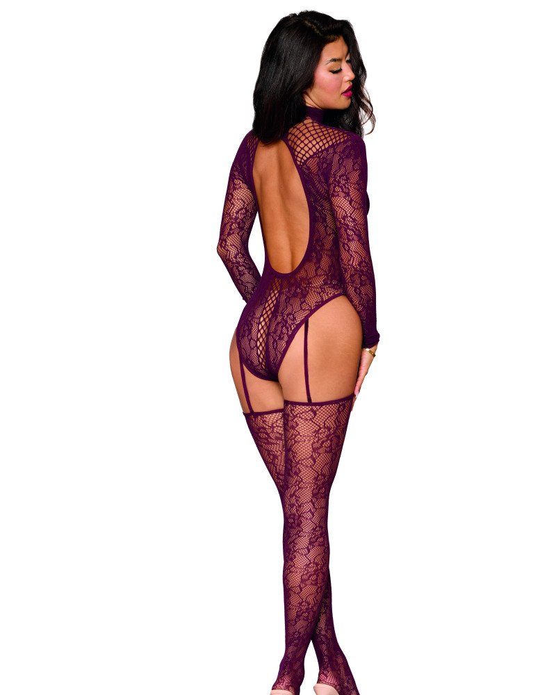 Σέξι κορμάκι με ζαρτιέρες, κάλτσες και μακρυά μανίκια