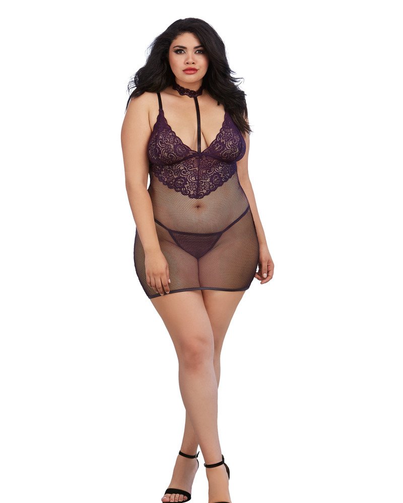Σέξι εφαρμοστό babydoll από δαντέλα και δίχτυ!