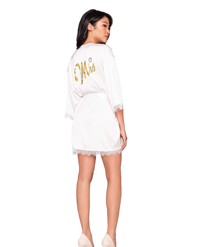 Νυφική σατέν ρόμπα "Mrs"