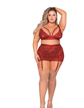 Σέξι γυναικείο σετ 3 τεμαχίων με λουράκια και στρας!