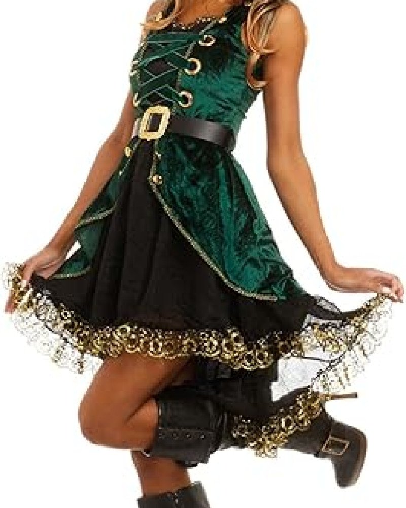 Σμαραγδένια Γυναικεία Στολή Πειρατή "Emerald pirate" (4 τεμάχια)