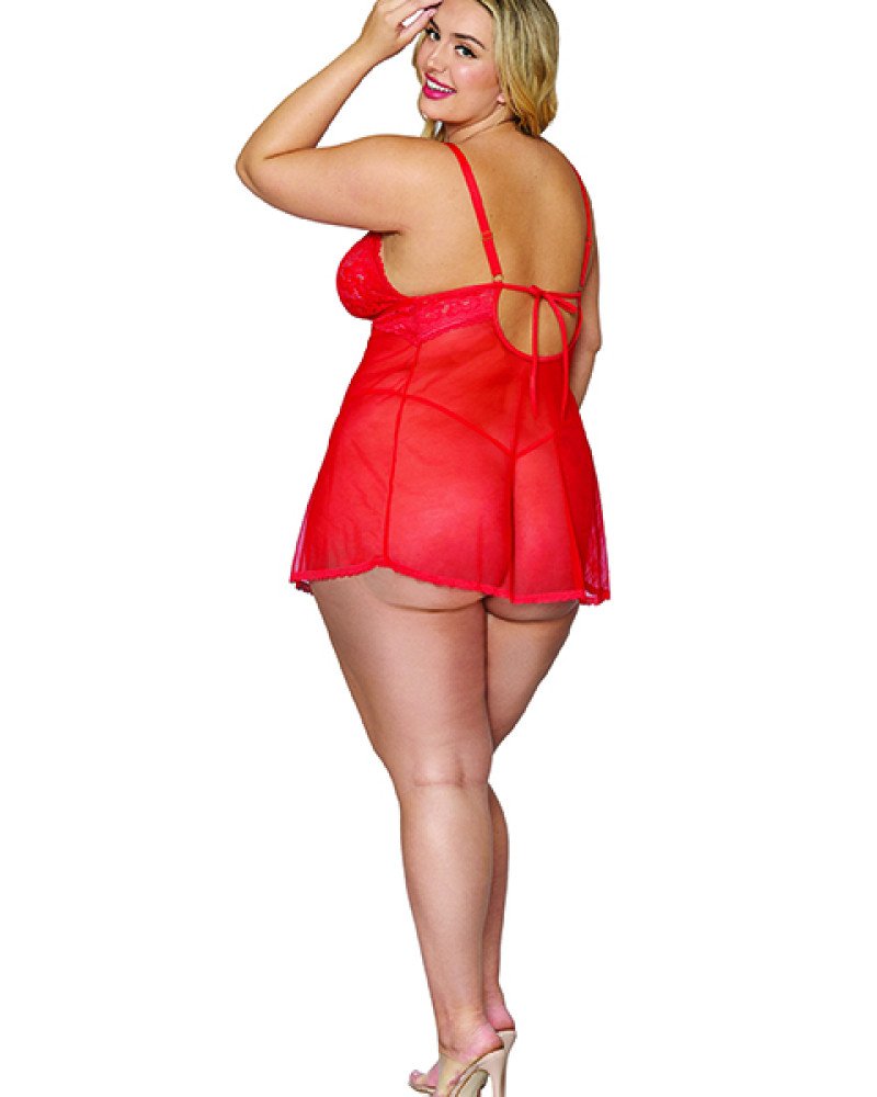 Σέξι γυναικείο σετ Babydoll και G-String