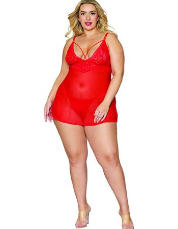 Σέξι γυναικείο σετ Babydoll και G-String