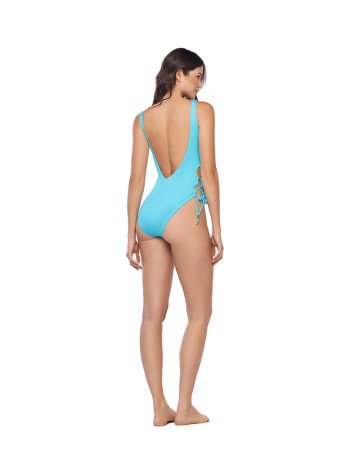 Γυναικείο Μαγιό Ολόσωμο Γαλάζιο Ανάγλυφο