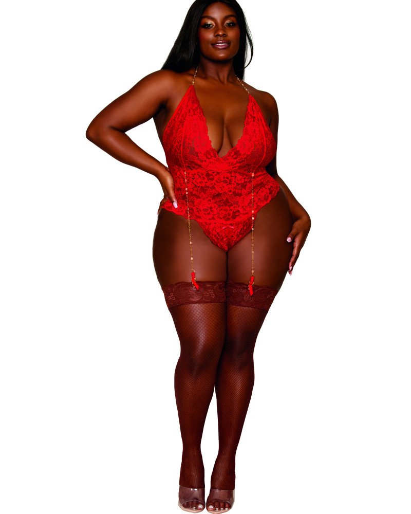 Σέξι κορμάκι στρινγκ με λεπτομέρειες από χρυσές αλυσίδες!