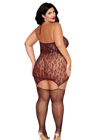 Σέξι babydoll χωρίς ραφές με διαμαντάκια και ζαρτιέρες