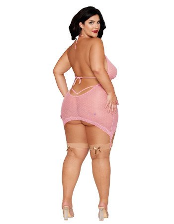 Σέξι εφαρμοστό σετ babydoll και στρινγκ