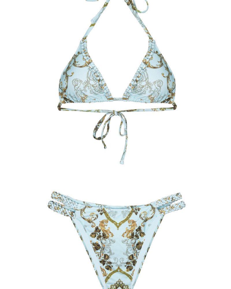 Γυναικείο Μαγιό Τοπ Τρίγωνο με Κέντημα Cup B & Σλιπ με Κέντημα