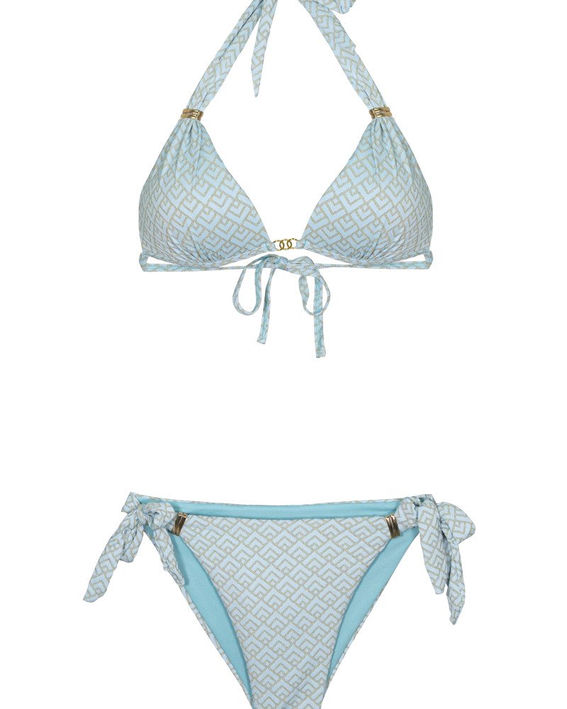 Γυναικείο Μαγιό Τοπ Τρίγωνο Ανάγλυφο Cup B & Σλιπ Ανάγλυφο Δετό