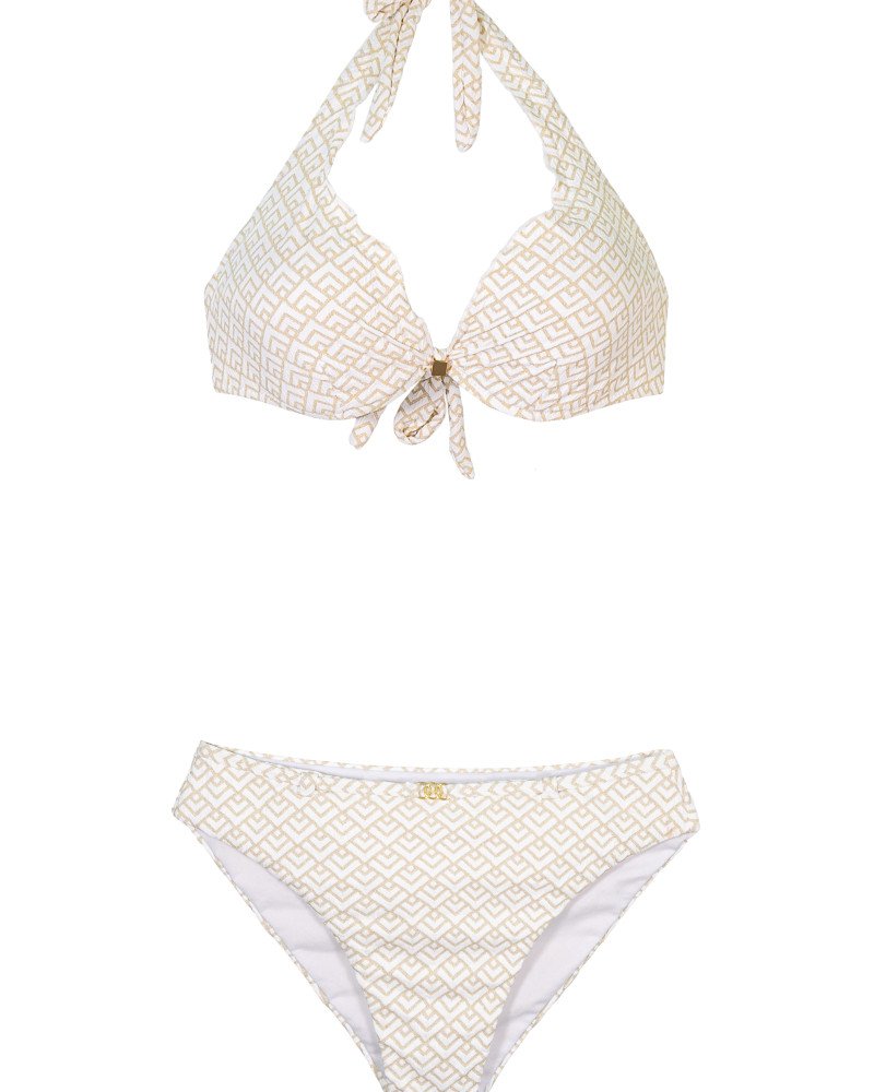 Γυναικείο Μαγιό Τοπ Ανάγλυφο Cup D & Σλιπ Ανάγλυφο με Ζώνη