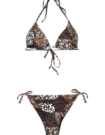 Μαγιό γυναικείο σετ μπικίνι με σουτιέν τρίγωνο ενισχυμένο