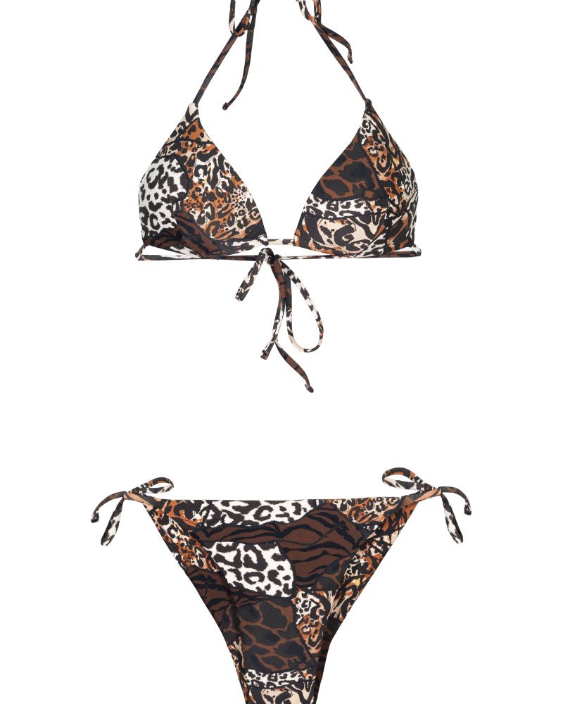 Μαγιό γυναικείο σετ μπικίνι με σουτιέν τρίγωνο ενισχυμένο