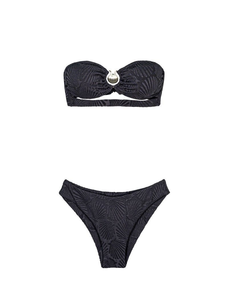 Μαγιό γυναικείο σετ μπικίνι στράπλες ανάγλυφο Cup B