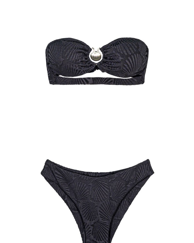 Μαγιό γυναικείο σετ μπικίνι στράπλες ανάγλυφο Cup B