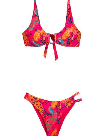 Μαγιό γυναικείο σετ μπικίνι εμπριμέ Cup C