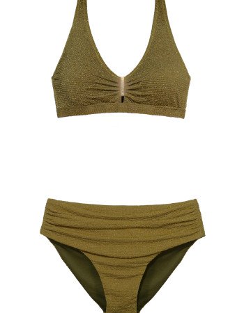 Γυναικείο Μαγιό Τοπ Ανάγλυφο Αμπάνελο Cup F & Σλιπ Ψηλόμεσο Ανάγλυφο