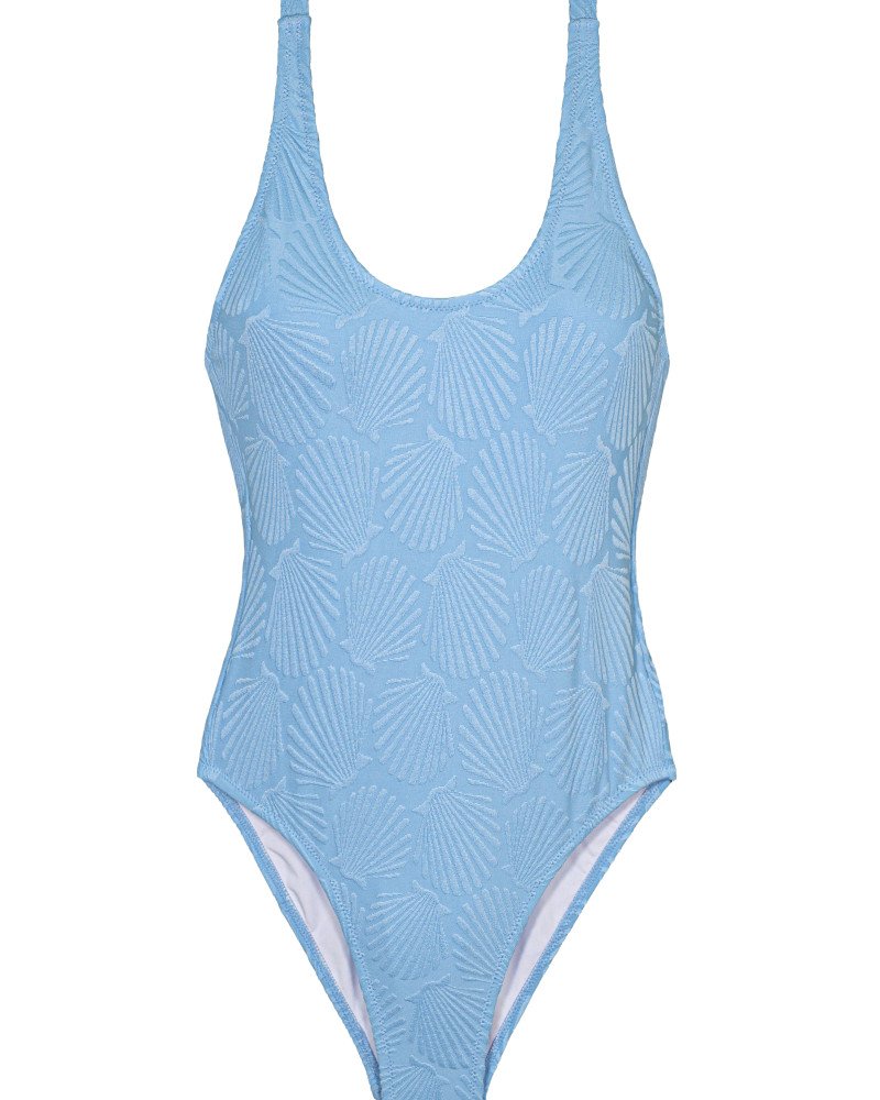 Γυναικείο Μαγιό Ολόσωμο Γαλάζιο Ανάγλυφο