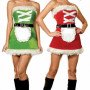 Χριστουγεννιάτικη γυναικεία στολή 3 τεμαχίων διπλής όψης