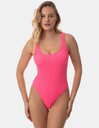 Γυναικείο Μαγιό Ολόσωμο γκοφρέ Fuchsia