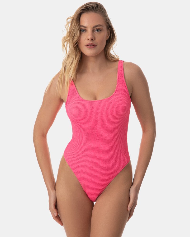 Γυναικείο Μαγιό Ολόσωμο γκοφρέ Fuchsia