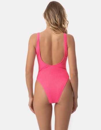 Γυναικείο Μαγιό Ολόσωμο γκοφρέ Fuchsia
