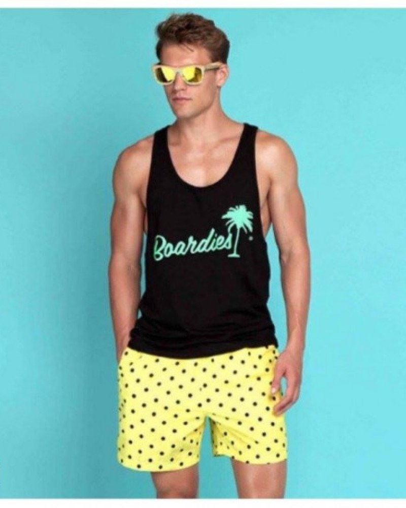 Μαγιό ανδρικό βερμούδα  Boardies κίτρινο πουά